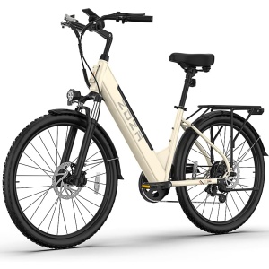ZDZA Electric Bike, 1000W Peak Motor, 26” Electric Mountain Bike, 375Wh Removable Battery, 40 Miles Range & 20 Mph Step-Over Ebike for Adults, Electric Bicycle for Commute, 7 Speed